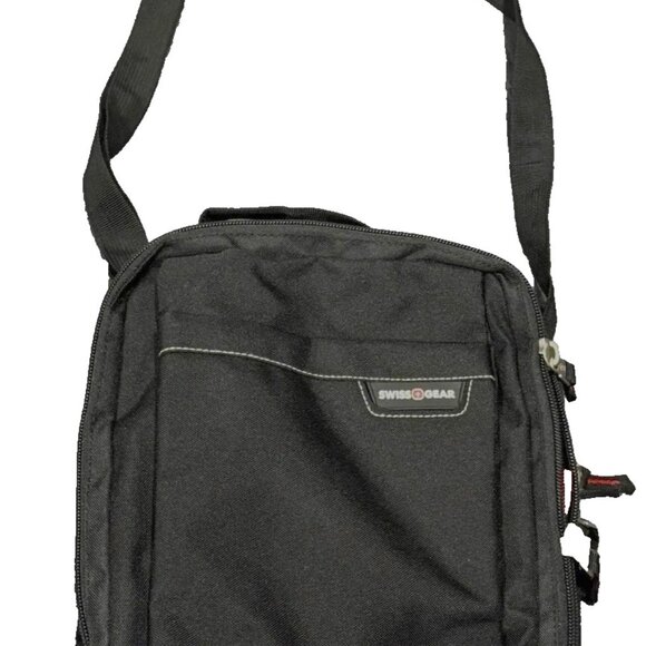 SWISSGEAR Crossbody Shoulder Black Bag Unisex Zip Close Lots of Pockets EUC - Picture 5 of 8